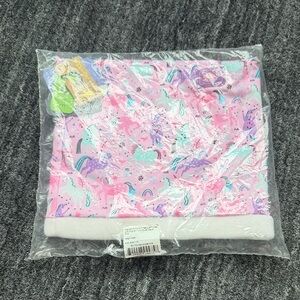 Pink Unicorn and Rainbow fleece lined neck cover